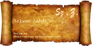 Szives Zalán névjegykártya