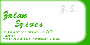 zalan szives business card